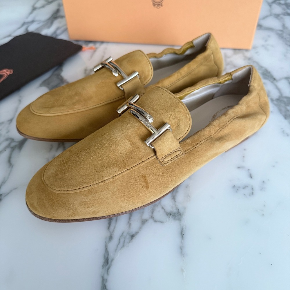 TOD's Women‎ Yellow Suede 79A Moccasino Doppio Slip on Loafer shoe, EU39